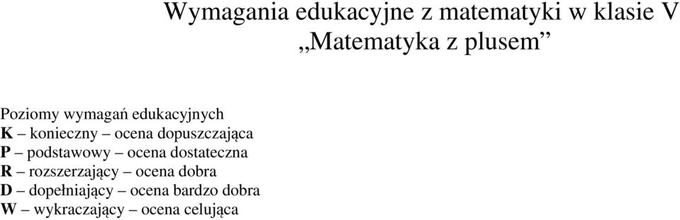 dopełniający ocena bardzo dobra W wykraczający ocena celująca