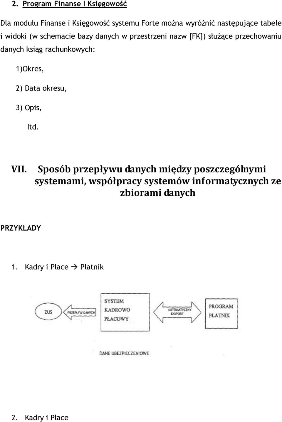 rachunkowych: 1) Okres, 2) Data okresu, 3) Opis, Itd. VII.