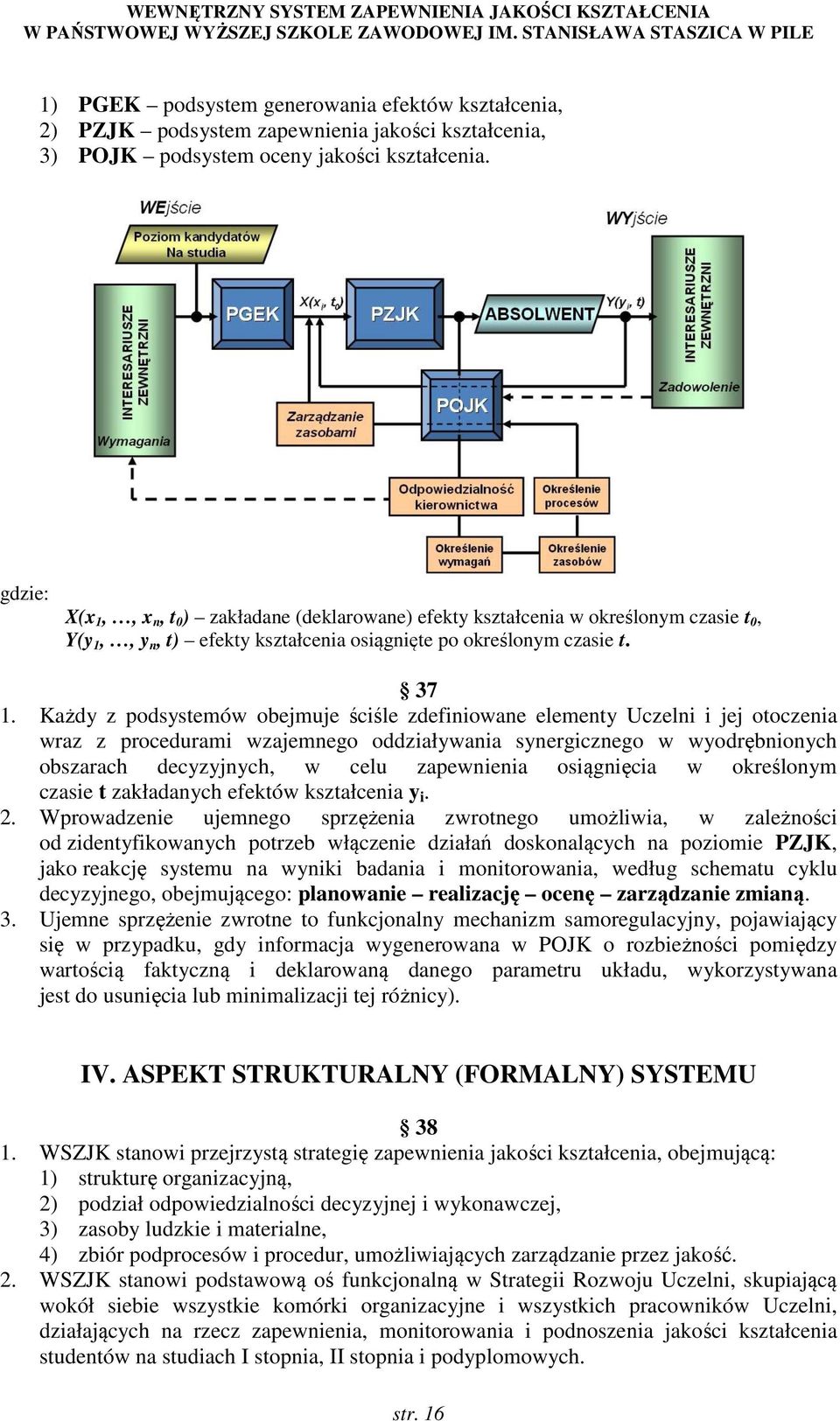 Każdy z podsystemów obejmuje ściśle zdefiniowane elementy Uczelni i jej otoczenia wraz z procedurami wzajemnego oddziaływania synergicznego w wyodrębnionych obszarach decyzyjnych, w celu zapewnienia