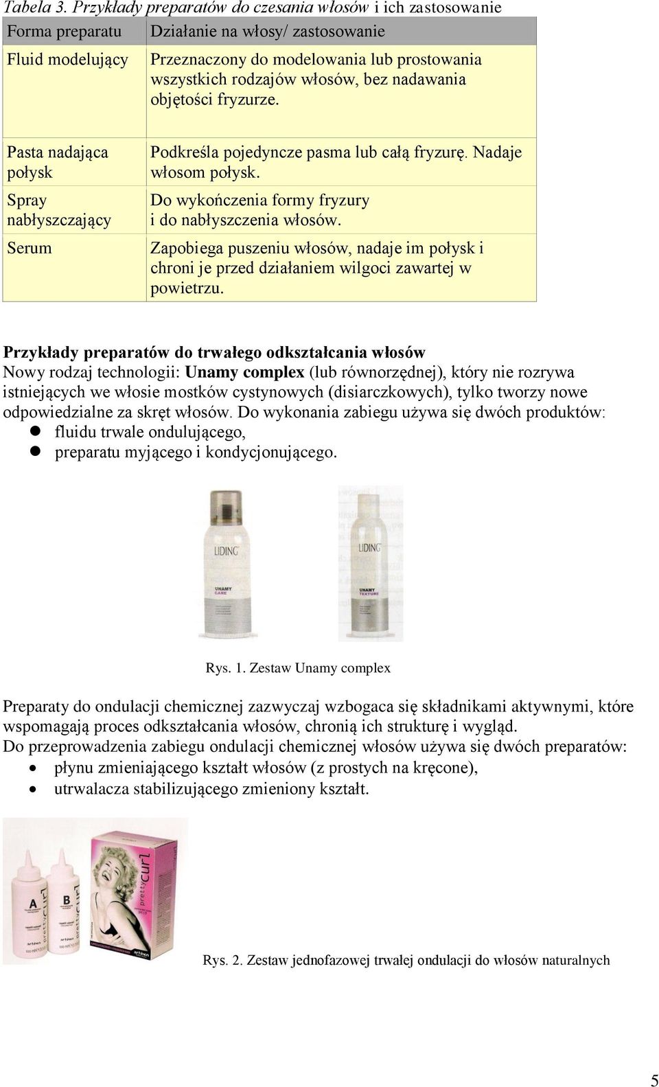 bez nadawania objętości fryzurze. Pasta nadająca połysk Spray nabłyszczający Serum Podkreśla pojedyncze pasma lub całą fryzurę. Nadaje włosom połysk.