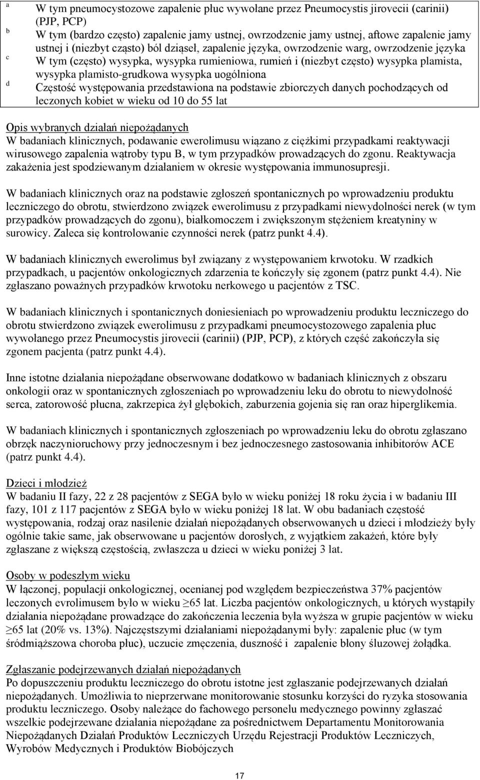 plamisto-grudkowa wysypka uogólniona Częstość występowania przedstawiona na podstawie zbiorczych danych pochodzących od leczonych kobiet w wieku od 10 do 55 lat Opis wybranych działań niepożądanych W