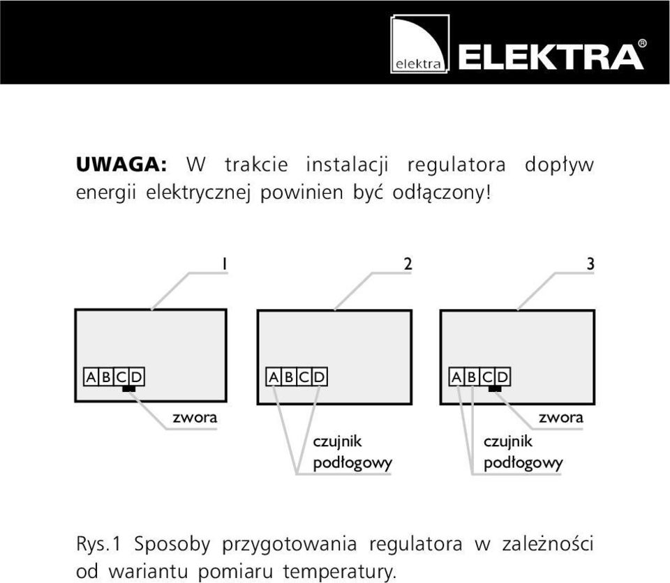 1 2 3 ABC D ABCD ABCD zwora czujnik pod³ogowy zwora czujnik