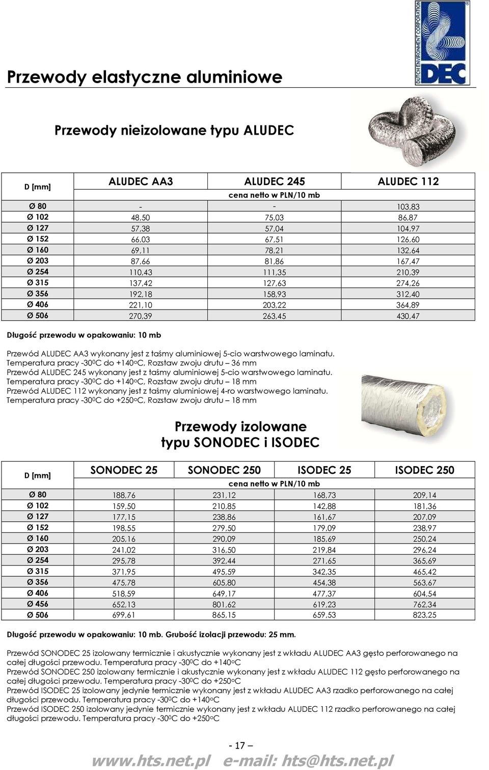 430,47 Długość przewodu w opakowaniu: 10 mb Przewód ALUDEC AA3 wykonany jest z taśmy aluminiowej 5-cio warstwowego laminatu.