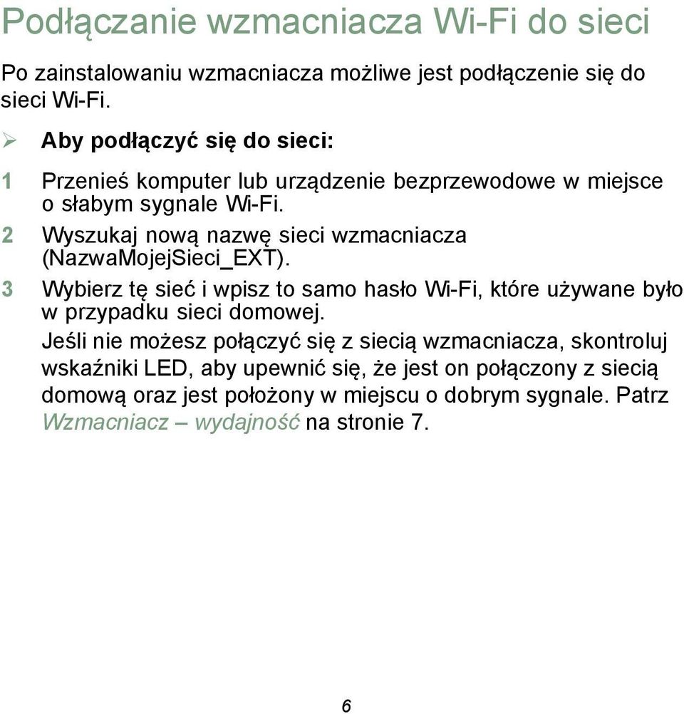 2 Wyszukaj nową nazwę sieci wzmacniacza (NazwaMojejSieci_EXT).