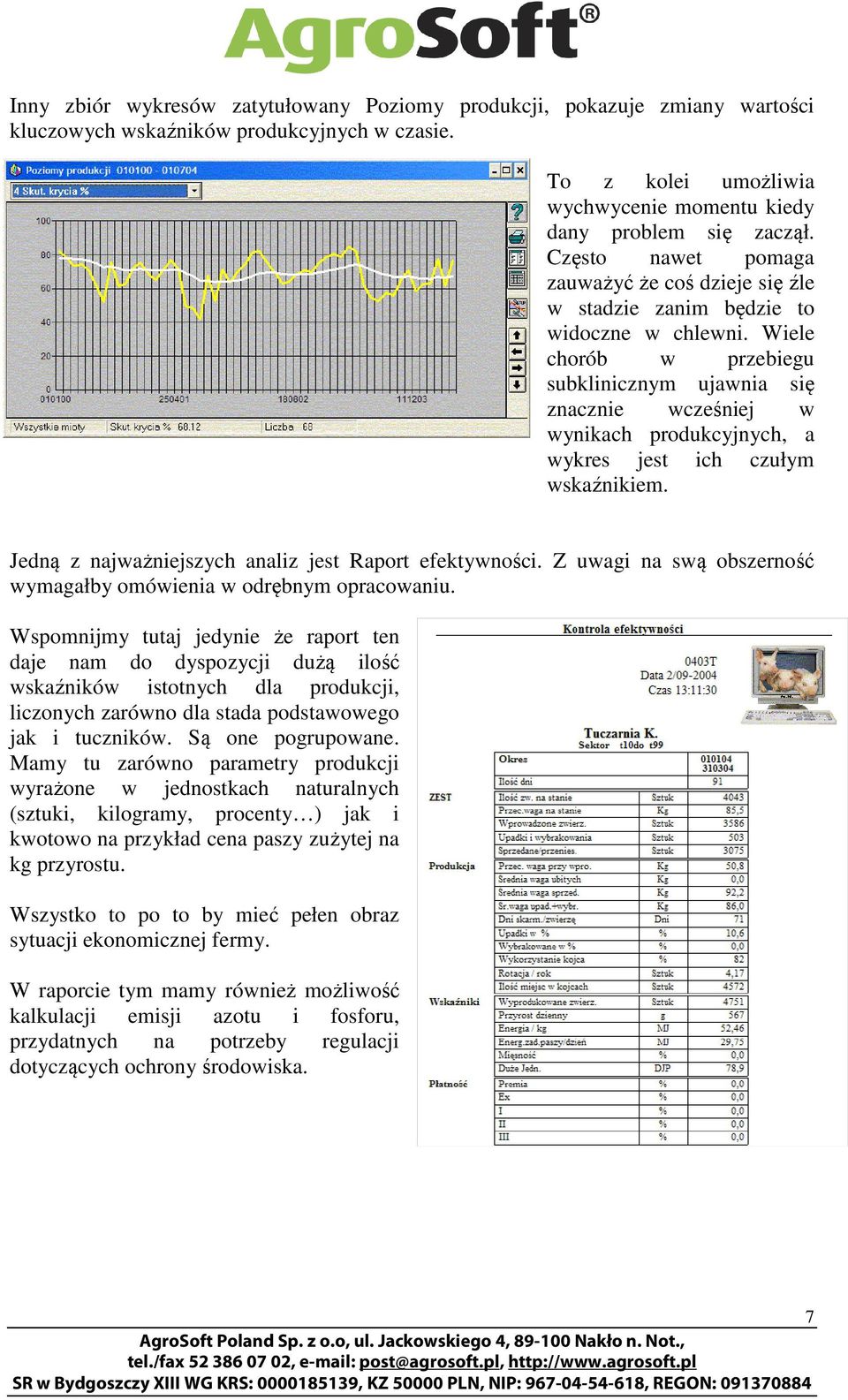 Wiele chorób w przebiegu subklinicznym ujawnia się znacznie wcześniej w wynikach produkcyjnych, a wykres jest ich czułym wskaźnikiem. Jedną z najważniejszych analiz jest Raport efektywności.