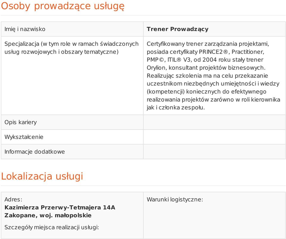 Realizując szkolenia ma na celu przekazanie uczestnikom niezbędnych umiejętności i wiedzy (kompetencji) koniecznych do efektywnego realizowania projektów zarówno w roli