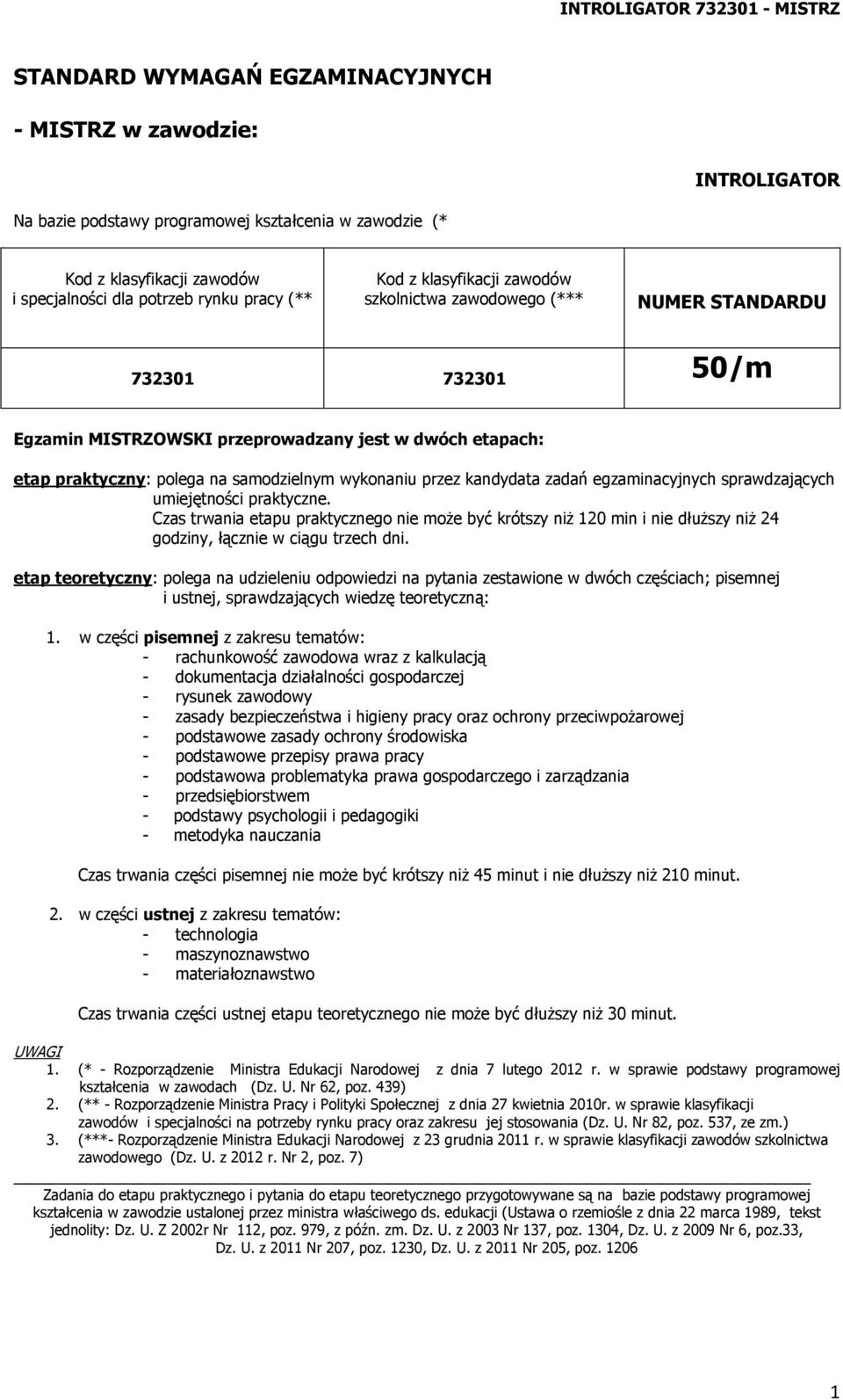 kandydata zadań egzaminacyjnych sprawdzających umiejętności praktyczne. Czas trwania etapu praktycznego nie może być krótszy niż 120 min i nie dłuższy niż 24 godziny, łącznie w ciągu trzech dni.