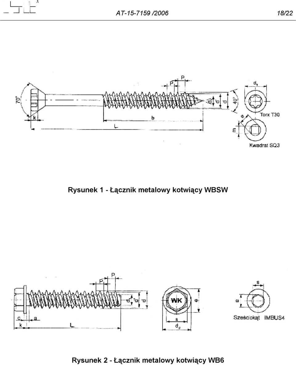 metalowy kotwiący WBSW