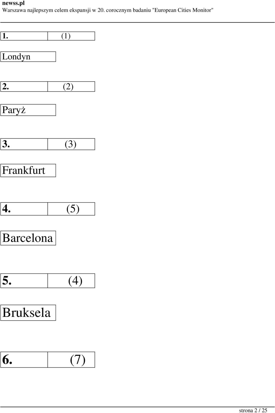 (3) Frankfurt 4.