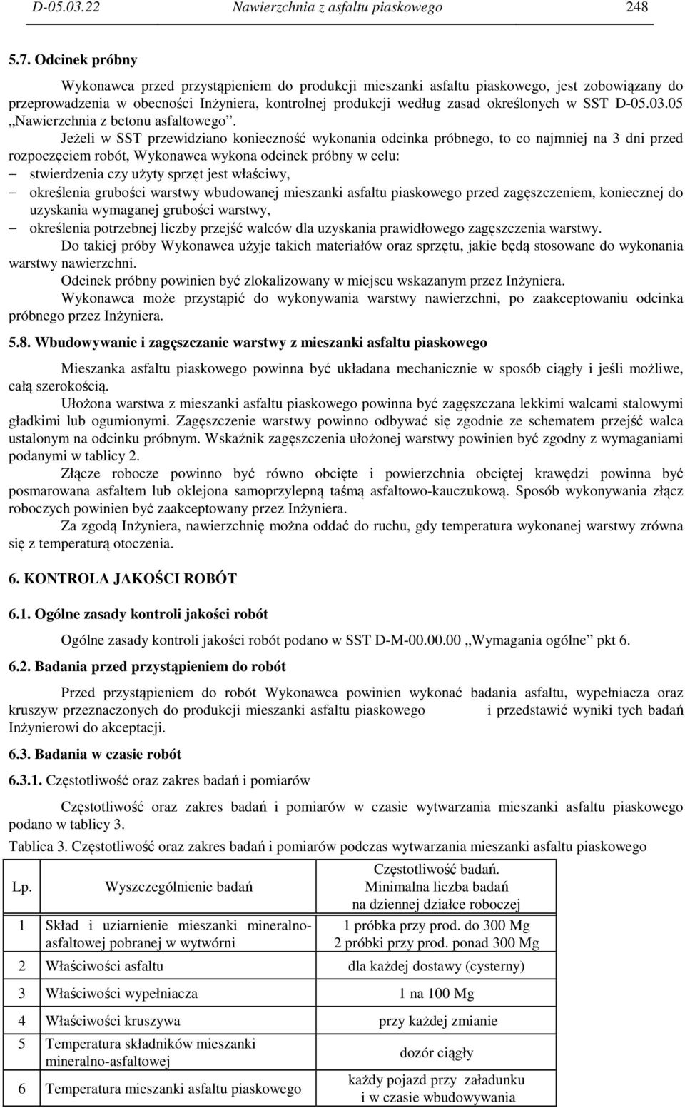 D-05.03.05 Nawierzchnia z betonu asfaltowego.