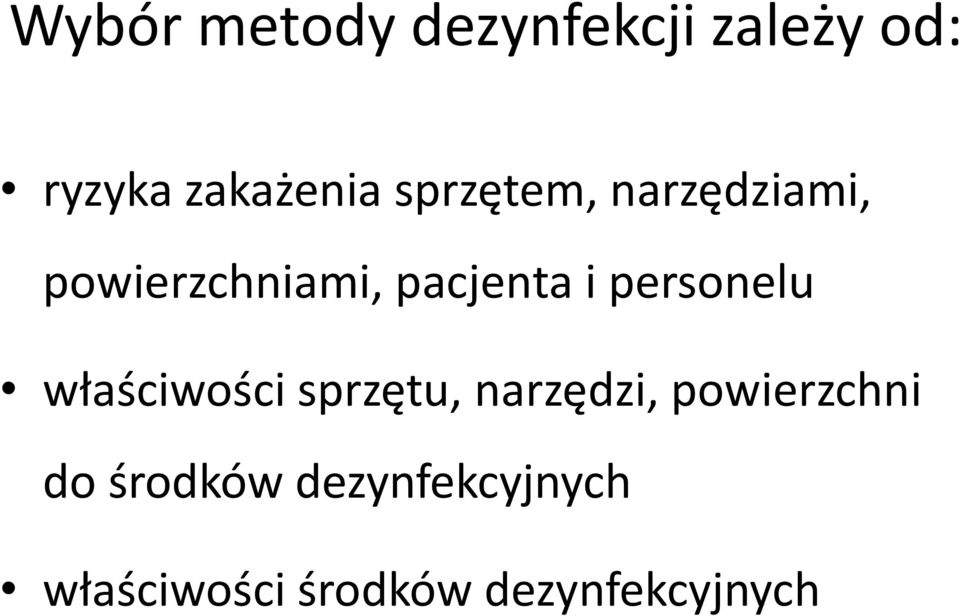 personelu właściwości sprzętu, narzędzi, powierzchni