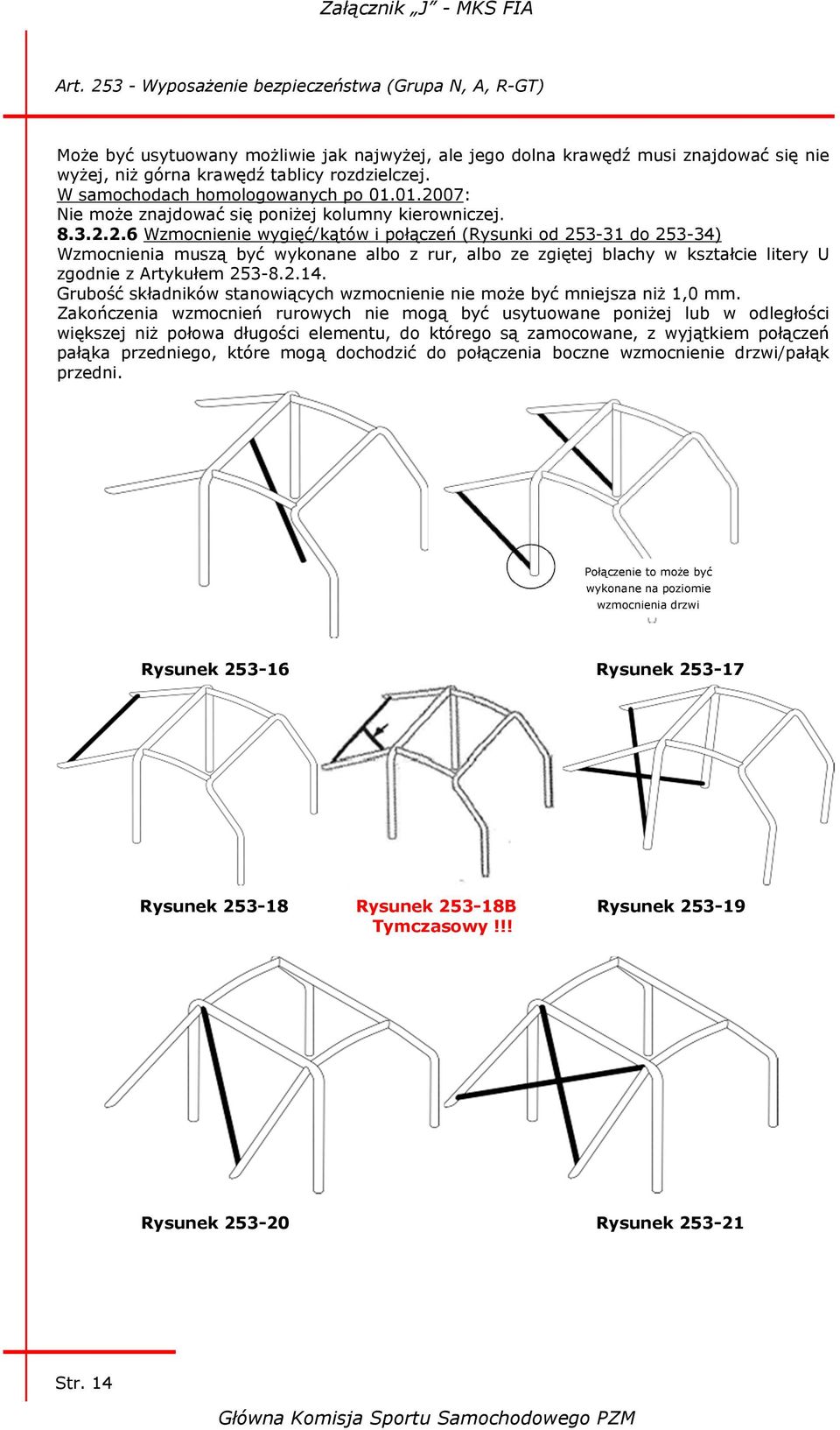 2.14. Grubość składników stanowiących wzmocnienie nie może być mniejsza niż 1,0 mm.