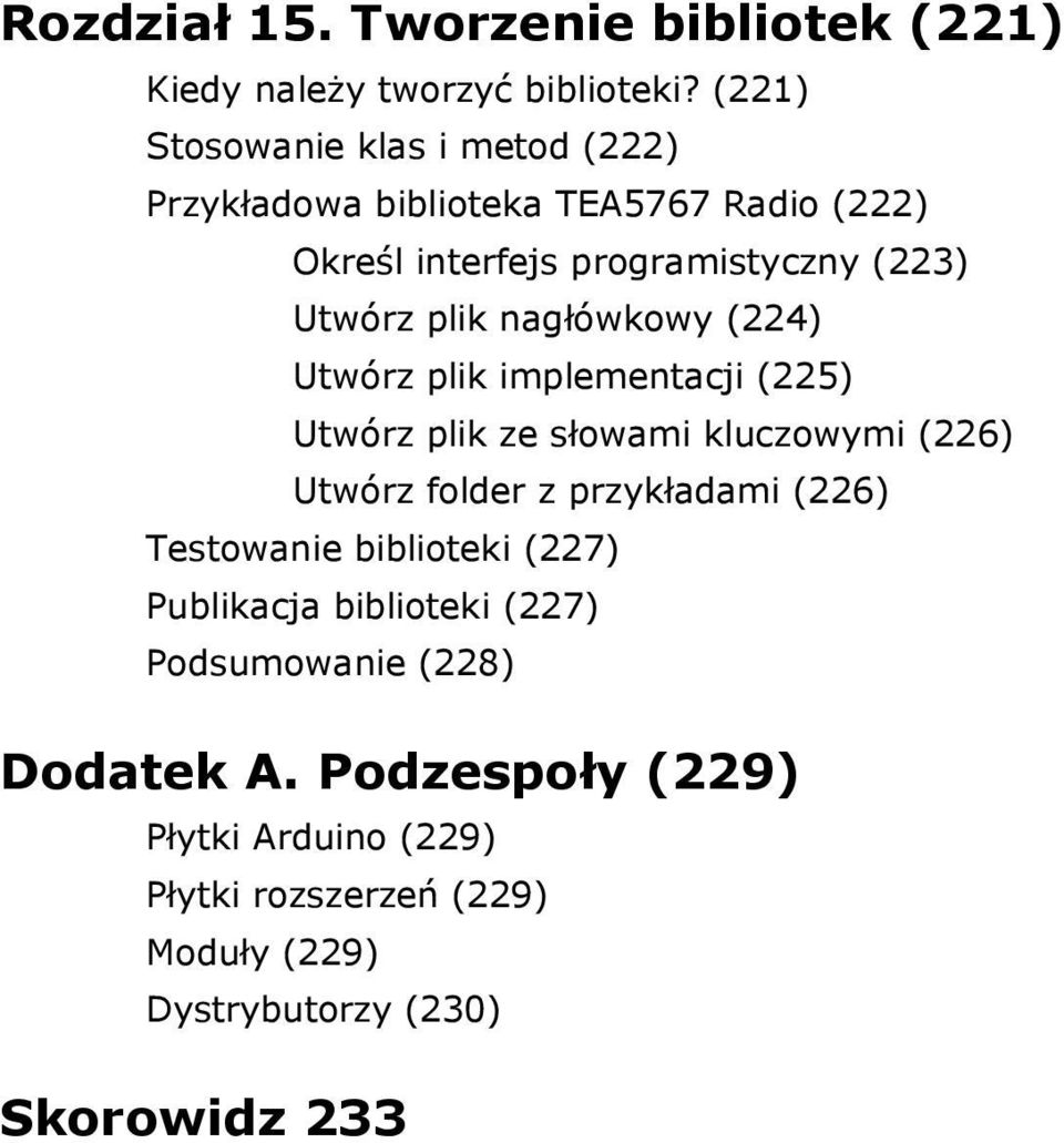 nagłówkowy (224) Utwórz plik implementacji (225) Utwórz plik ze słowami kluczowymi (226) Utwórz folder z przykładami (226)