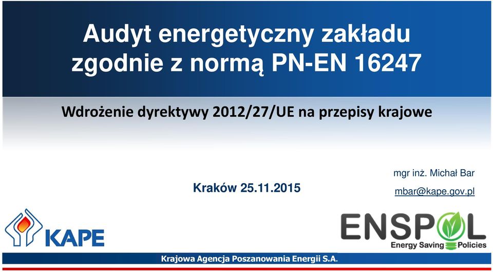 2012/27/UE na przepisy krajowe Kraków 25.11.