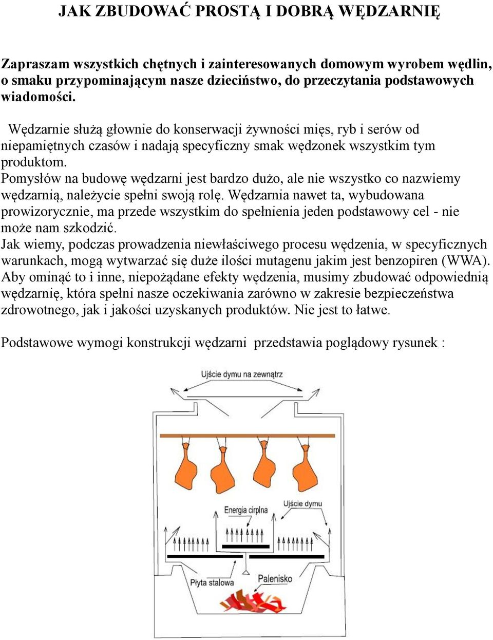 Pomysłów na budowę wędzarni jest bardzo dużo, ale nie wszystko co nazwiemy wędzarnią, należycie spełni swoją rolę.