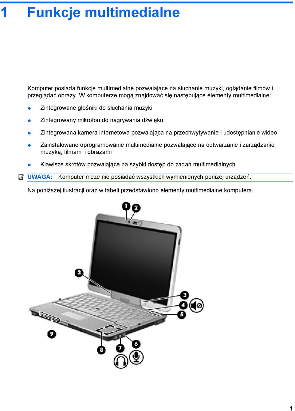 internetowa pozwalająca na przechwytywanie i udostępnianie wideo Zainstalowane oprogramowanie multimedialne pozwalające na odtwarzanie i zarządzanie muzyką, filmami i obrazami