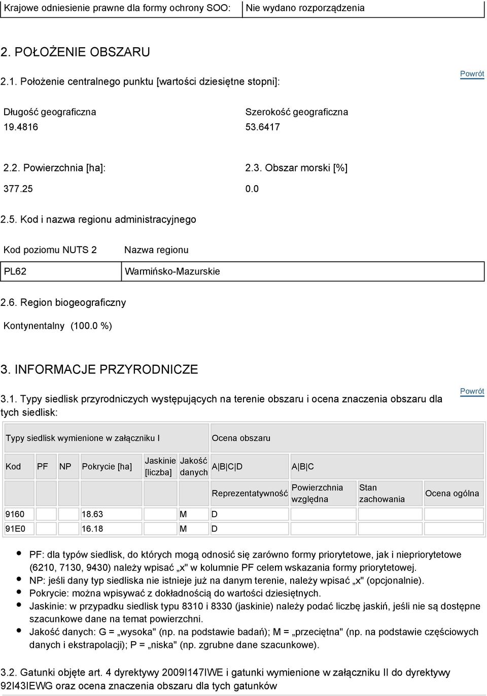 0 %) 3. INFORMACJE PRZYRODNICZE 3.1.