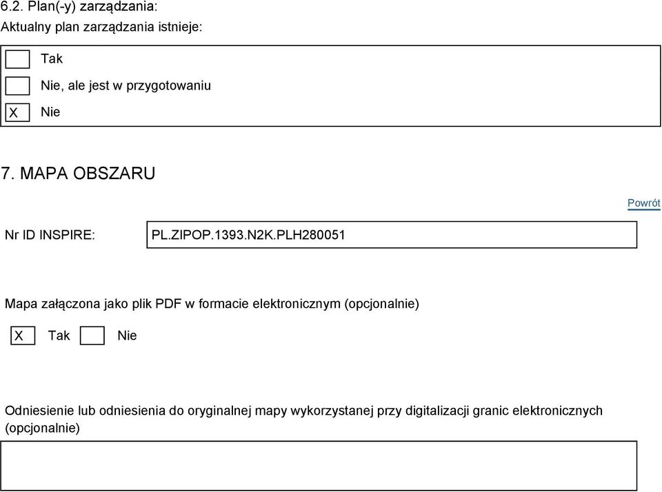 PLH280051 Mapa załączona jako plik PDF w formacie elektronicznym (opcjonalnie) X Tak Nie