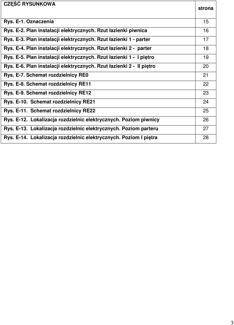 E-7. Schemat rozdzielnicy RE0 21 Rys. E-8. Schemat rozdzielnicy RE11 22 Rys. E-9. Schemat rozdzielnicy RE12 23 Rys. E-10. Schemat rozdzielnicy RE21 24 Rys. E-11. Schemat rozdzielnicy RE22 25 Rys.