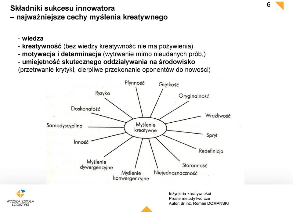 determinacja (wytrwanie mimo nieudanych prób,) - umiejętność skutecznego