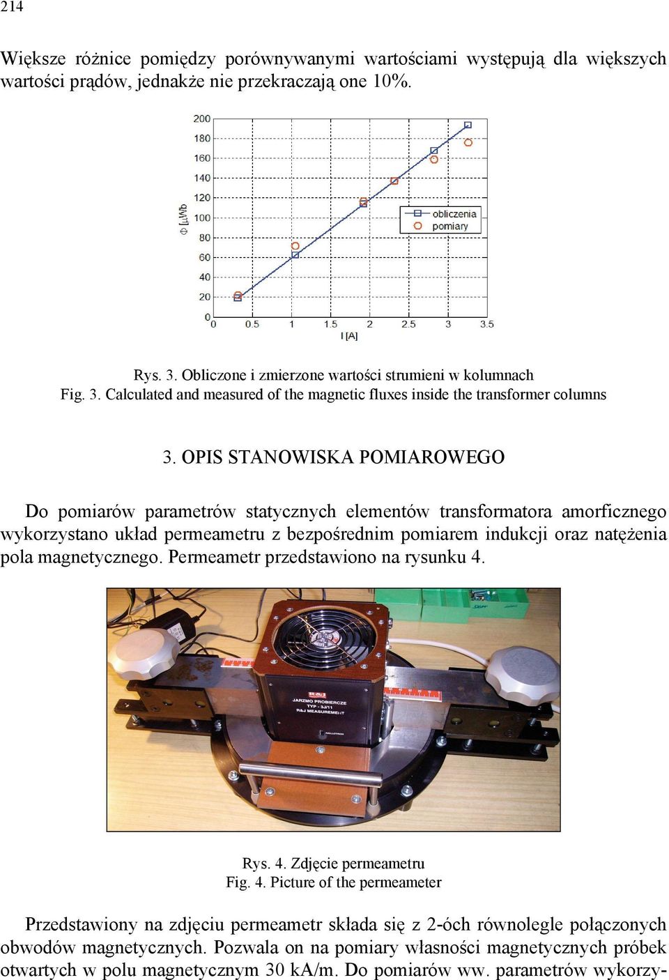 OPIS STANOWISKA POMIAROWEGO Do pomiarów parametrów statycznych elementów transformatora amorficznego wykorzystano układ permeametru z bezpośrednim pomiarem indukcji oraz natężenia pola magnetycznego.