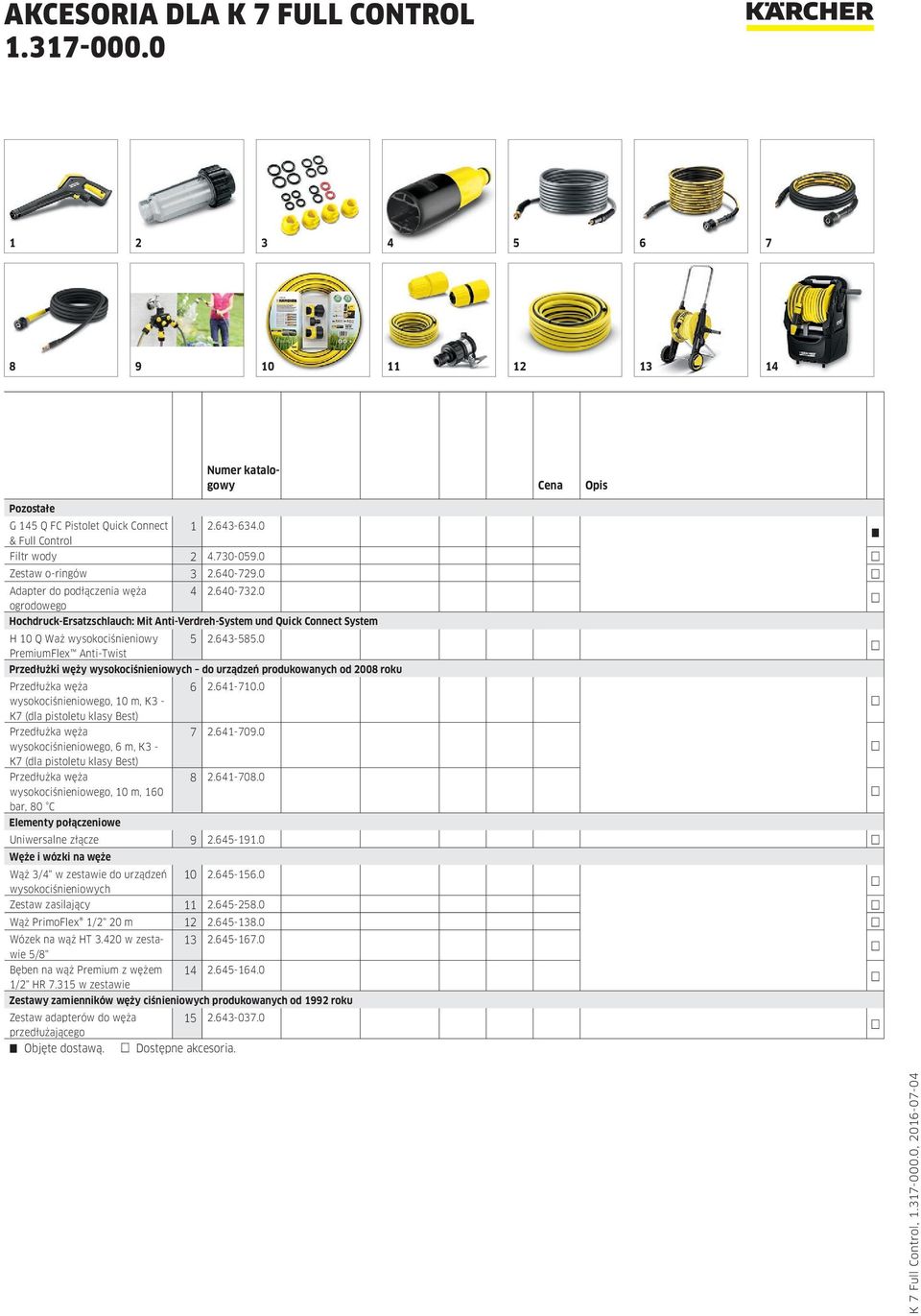 0 PremiumFlex Anti-Twist Przedłużki węży wysokociśnieniowych do urządzeń produkowanych od 2008 roku Przedłużka węża 6 2.641-710.