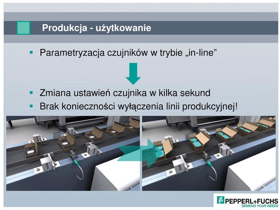 in-line Zmiana ustawie czujnika w