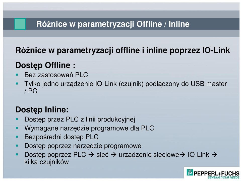 p Inline: Dost p przez PLC z linii produkcyjnej Wymagane narz dzie programowe dla PLC Bezpo redni dost p