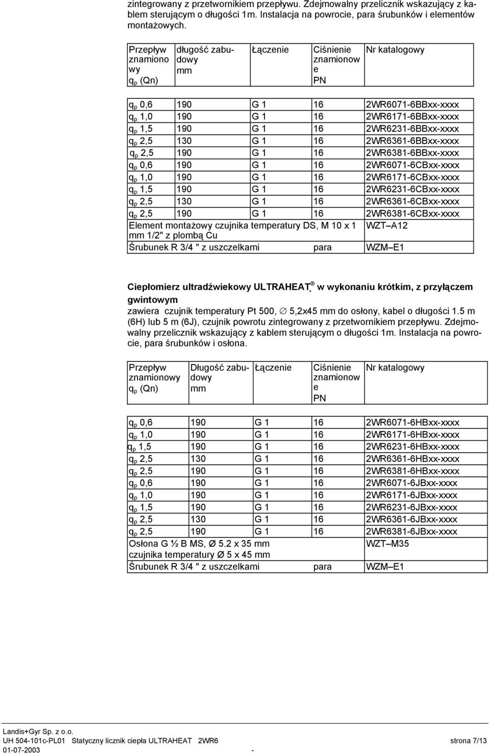 2WR6231-6BBxx-xxxx q p 2,5 130 G 1 16 2WR6361-6BBxx-xxxx q p 2,5 190 G 1 16 2WR6381-6BBxx-xxxx q p 0,6 190 G 1 16 2WR6071-6CBxx-xxxx q p 1,0 190 G 1 16 2WR6171-6CBxx-xxxx q p 1,5 190 G 1 16