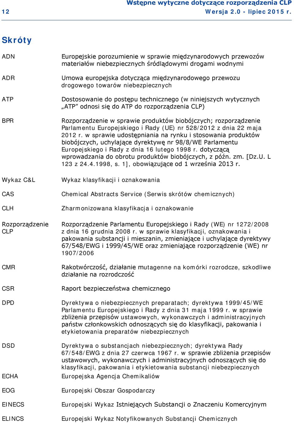 śródlądowymi drogami wodnymi Umowa europejska dotycząca międzynarodowego przewozu drogowego towarów niebezpiecznych Dostosowanie do postępu technicznego (w niniejszych wytycznych ATP odnosi się do