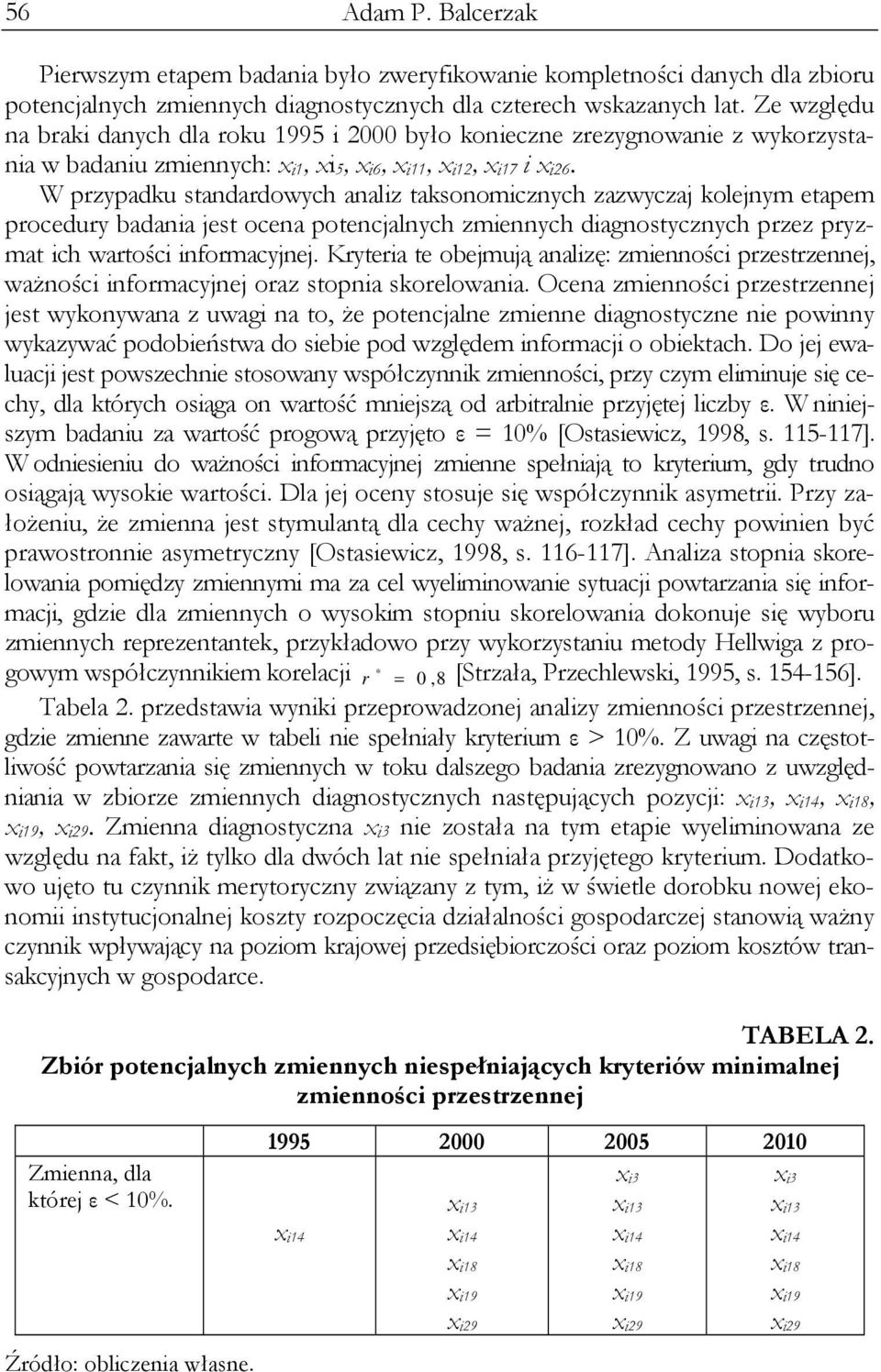 W przypadku standardowych analz taksonomcznych zazwyczaj kolejnym etapem procedury badana jest ocena potencjalnych zmennych dagnostycznych przez pryzmat ch wartośc nformacyjnej.