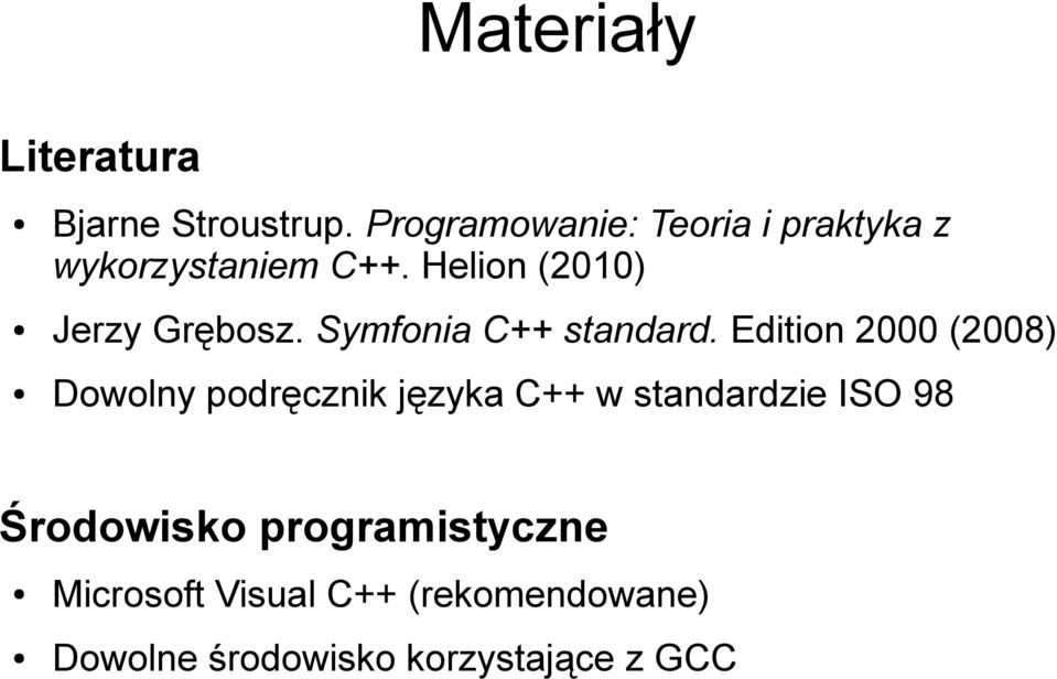 Helion (2010) Jerzy Grębosz. Symfonia C++ standard.