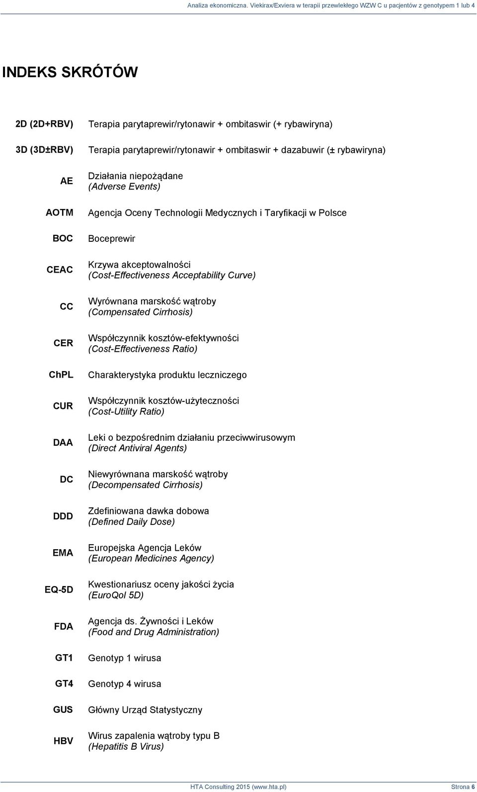 (Cost-Effectiveness Acceptability Curve) Wyrównana marskość wątroby (Compensated Cirrhosis) Współczynnik kosztów-efektywności (Cost-Effectiveness Ratio) Charakterystyka produktu leczniczego