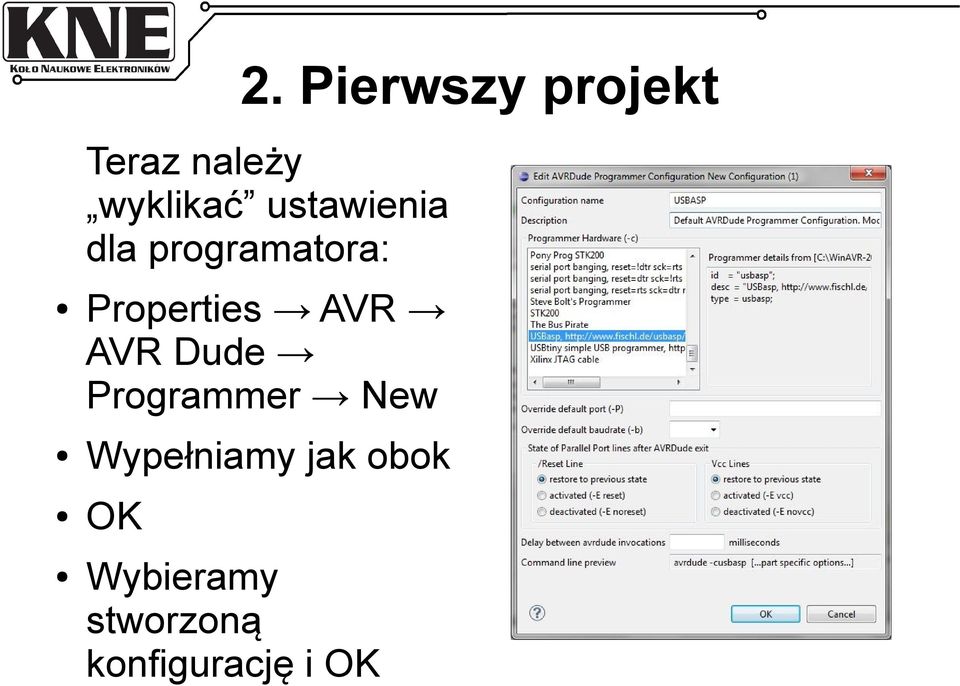 AVR AVR Dude Programmer New Wypełniamy jak