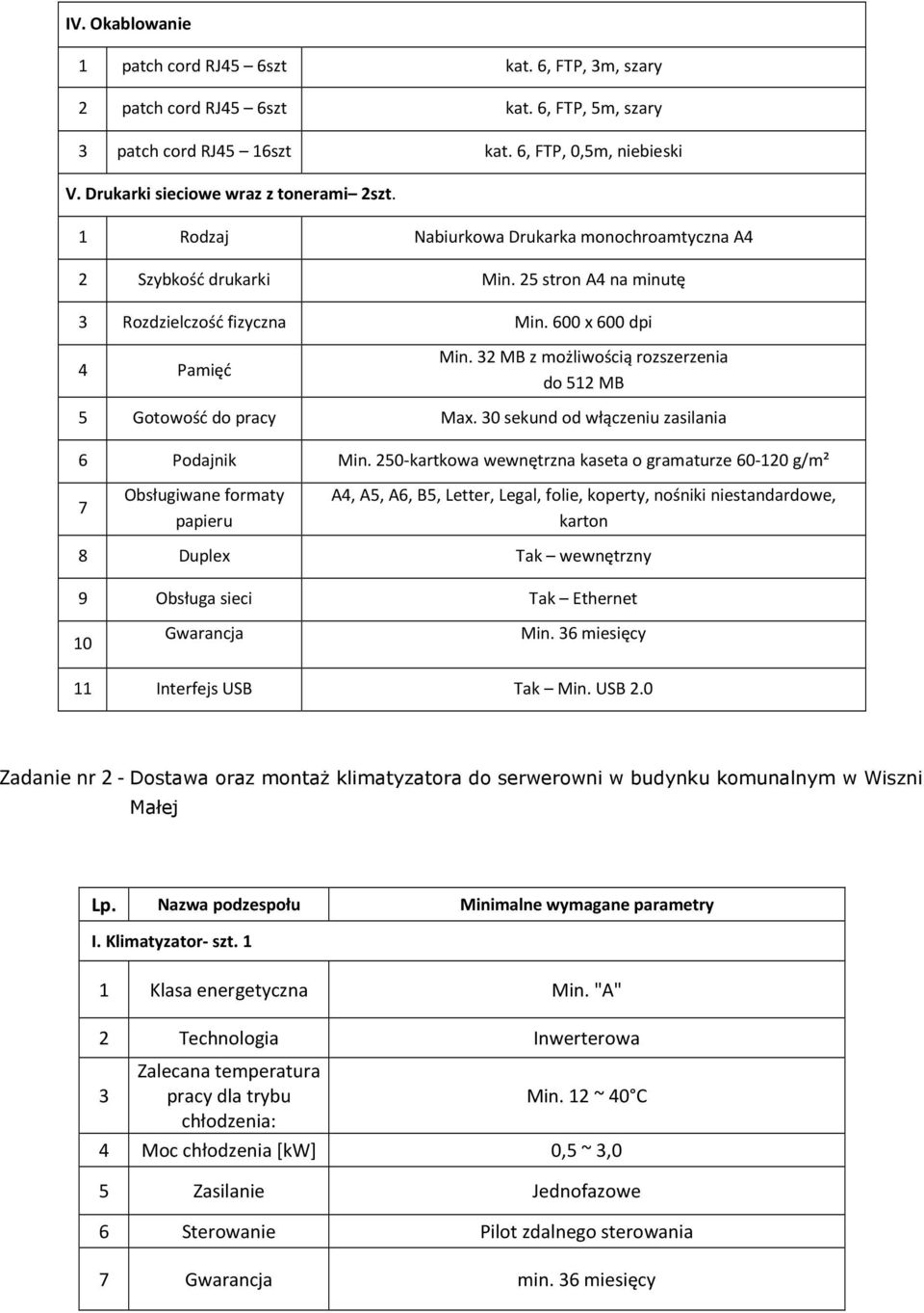 32 MB z możliwością rozszerzenia do 512 MB 5 Gotowość do pracy Max. 30 sekund od włączeniu zasilania 6 Podajnik Min.