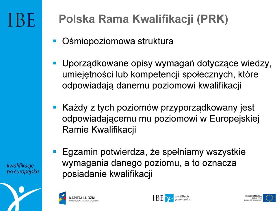 Każdy z tych poziomów przyporządkowany jest odpowiadającemu mu poziomowi w Europejskiej Ramie