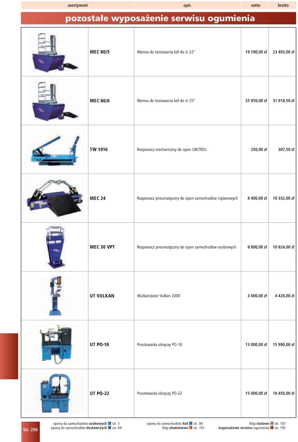 do opon samochodów osobowych 8 800,00 zł 10 824,00 zł UT VULKAN Wulkanizator Vulkan 2000 3 600,00 zł 4 428,00 zł UT PO-18 Prostowarka obręczy PO-18 13 000,00 zł 15 990,00 zł UT PO-22 Prostowarka