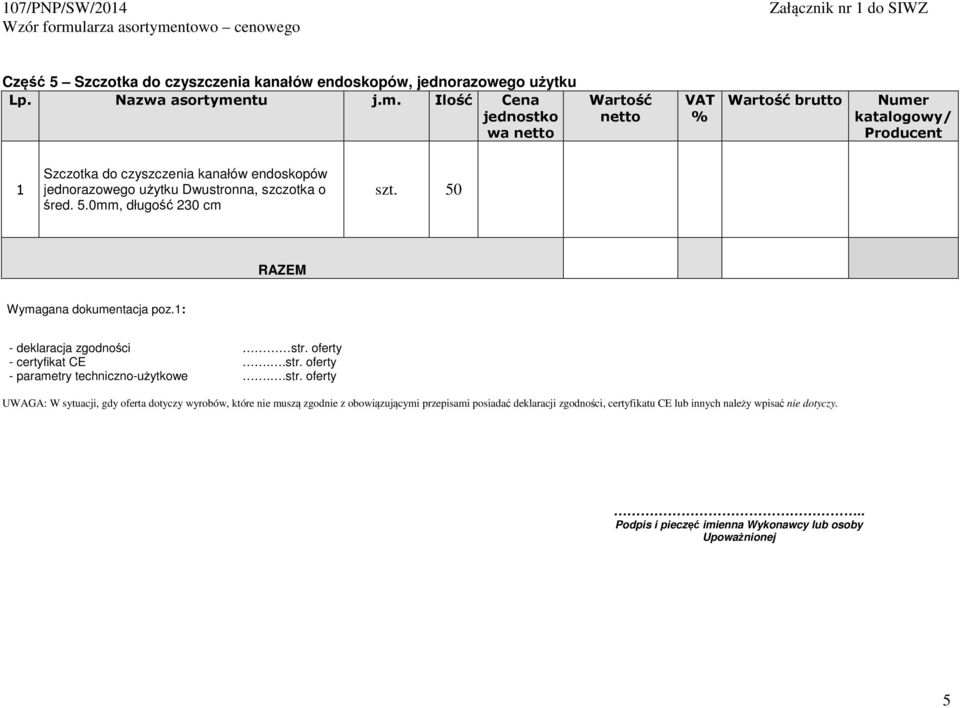 czyszczenia kanałów endoskopów jednorazowego użytku Dwustronna, szczotka