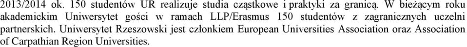 zagranicznych uczelni partnerskich.