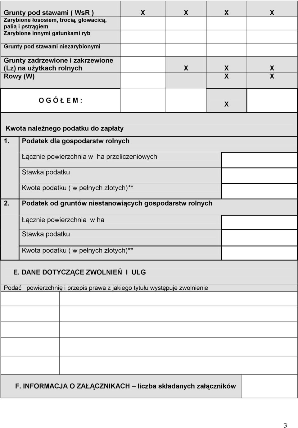 Podatek dla gospodarstw rolnych Łącznie powierzchnia przeliczeniowych 2.