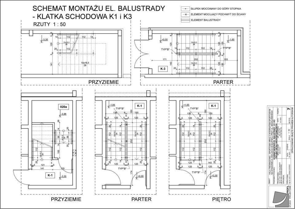 BALUSTRADY - K i K - PROJEKT DETALI ONICZNYCH DATA 09. 009 r. PODPIS OPRACOWAŁ SKALA STUDIO PROJEKTOWE mgr inŝ. arch. JOANNA SZAFARZ 09. 009 r. : 0 NR RYS.
