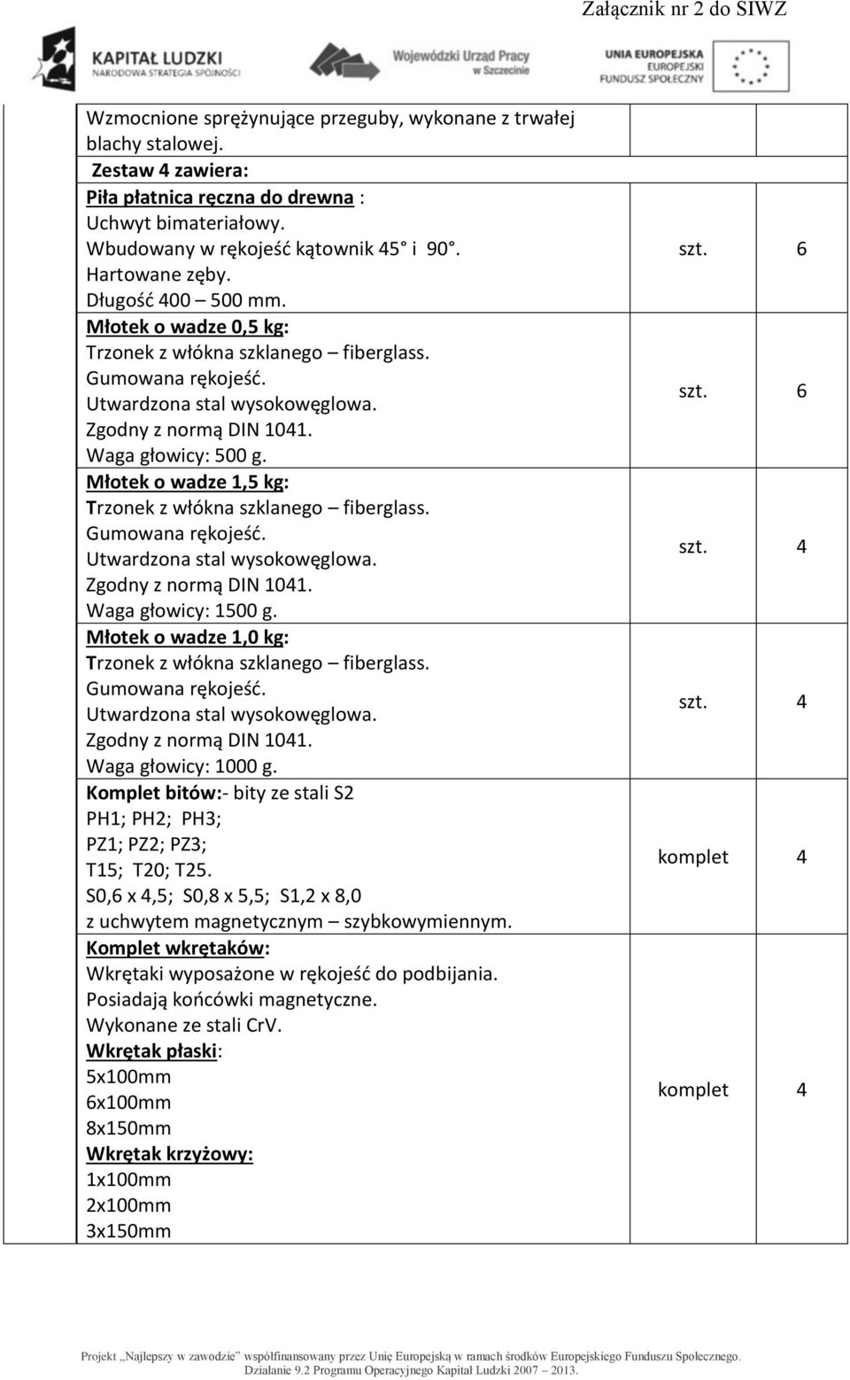 Młotek o wadze 1,5 kg: Trzonek z włókna szklanego fiberglass. Gumowana rękojeść. Utwardzona stal wysokowęglowa. Zgodny z normą DIN 1041. Waga głowicy: 1500 g.