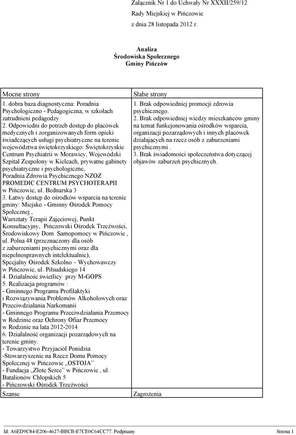 Odpowiedni do potrzeb dostęp do placówek medycznych i zorganizowanych form opieki świadczących usługi psychiatryczne na terenie województwa świętokrzyskiego: Świętokrzyskie Centrum Psychiatrii w