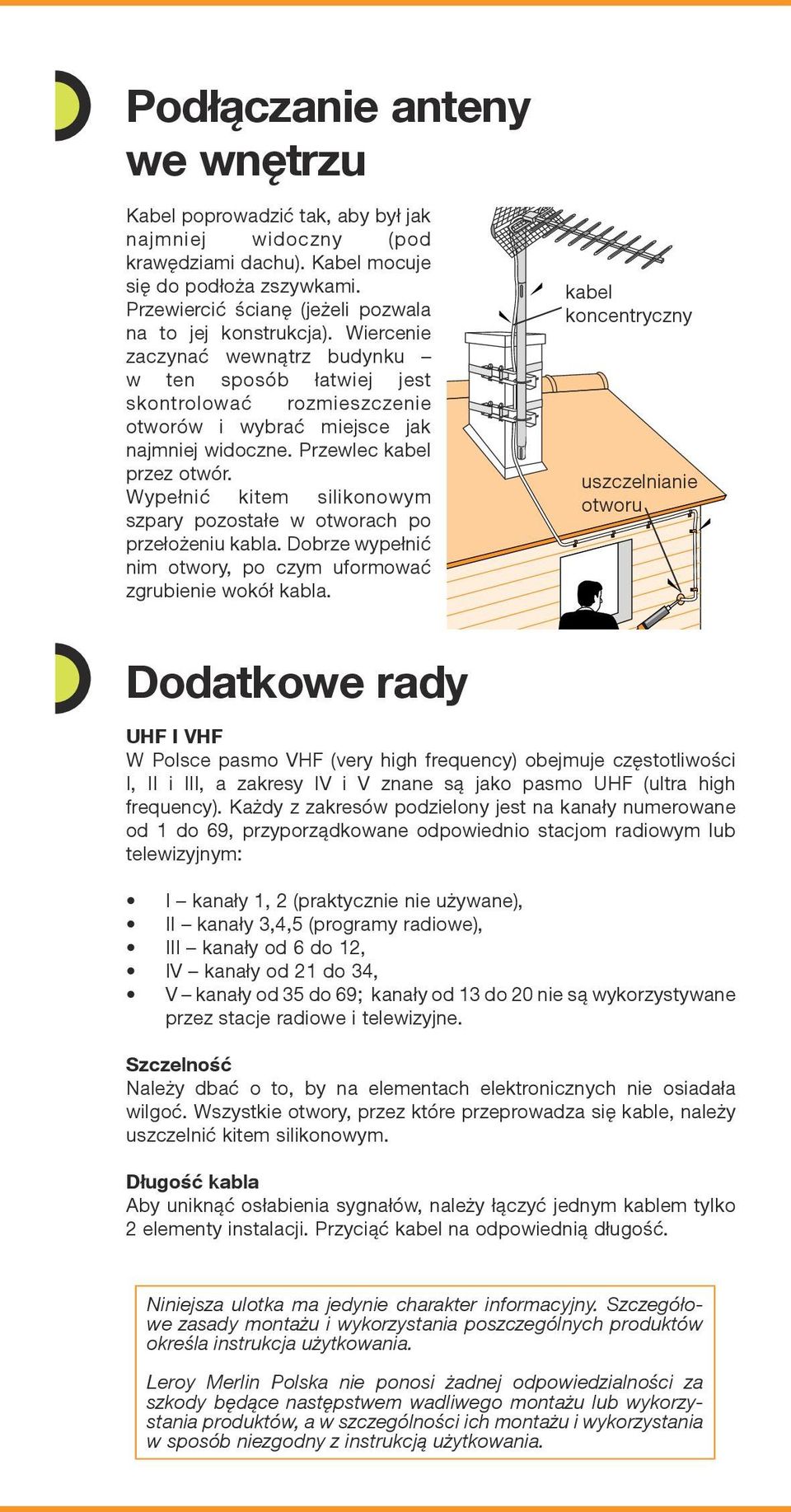 Przewlec kabel przez otwór. Wypełnić kitem silikonowym szpary pozostałe w otworach po przełożeniu kabla. Dobrze wypełnić nim otwory, po czym uformować zgrubienie wokół kabla.