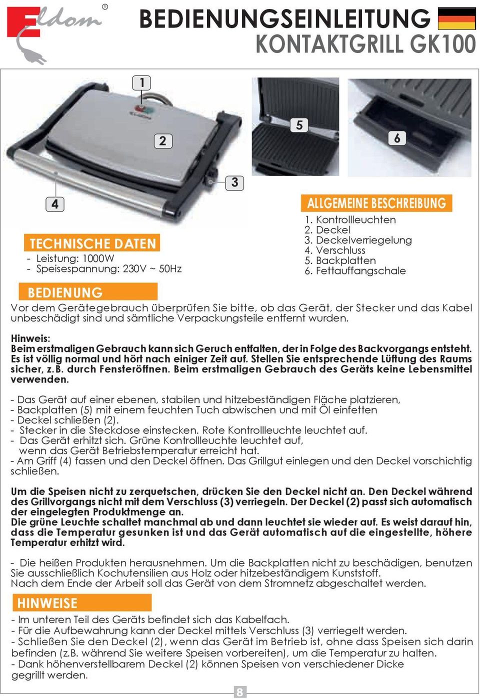 Gk100 Grill Kontaktowy Contact Grill Kontaktn 0 1 Gril Kontaktgrill ª Pdf Darmowe Pobieranie