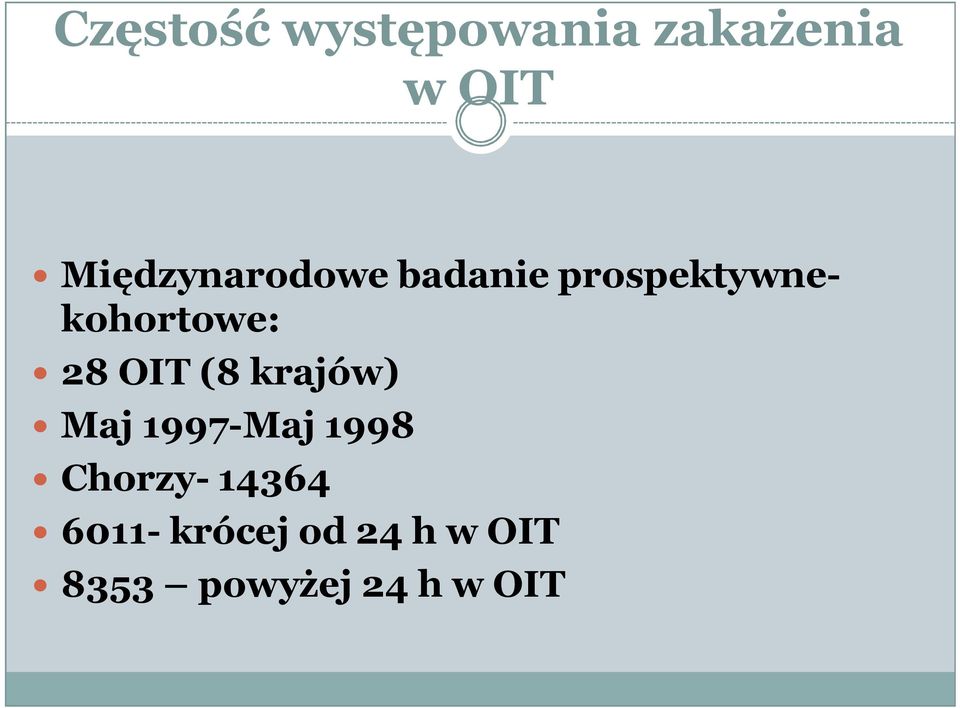 28 OIT (8 krajów) Maj 1997-Maj 1998 Chorzy-