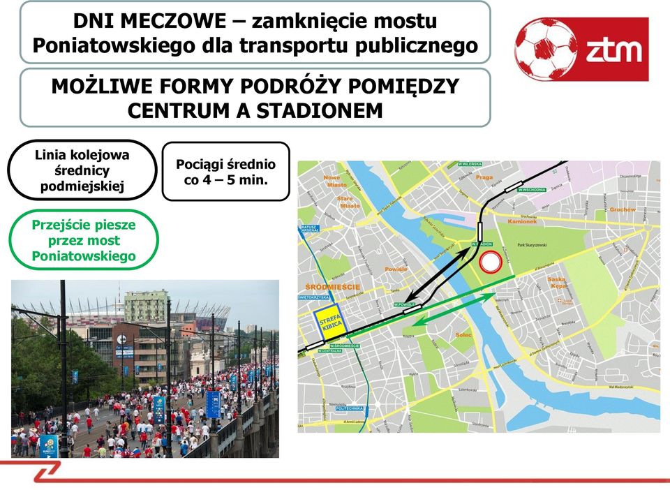 CENTRUM A STADIONEM Linia kolejowa średnicy podmiejskiej