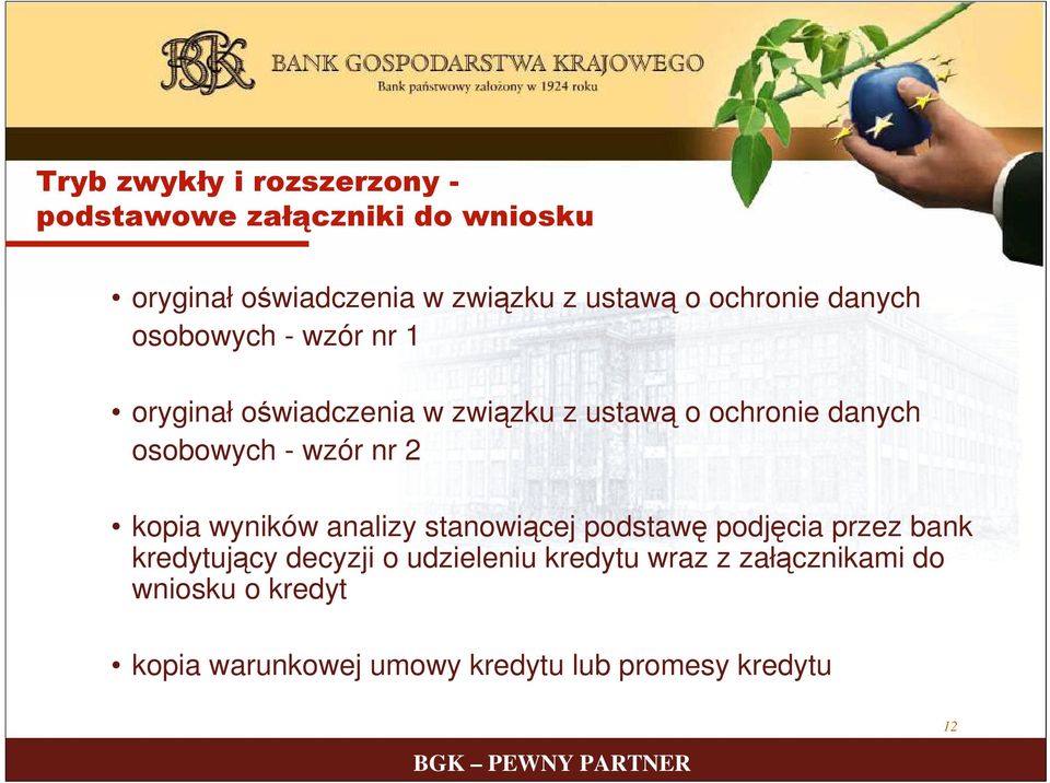 osobowych - wzór nr 2 kopia wyników analizy stanowiącej podstawę podjęcia przez bank kredytujący decyzji