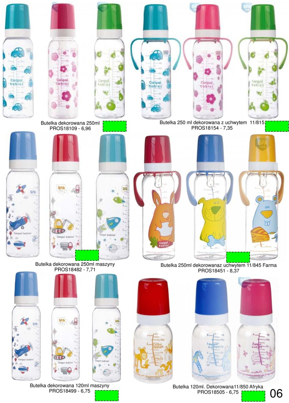 250ml dekorowanaz uchwytem 11/845 Farma PROS18451-8,37 Butelka dekorowana