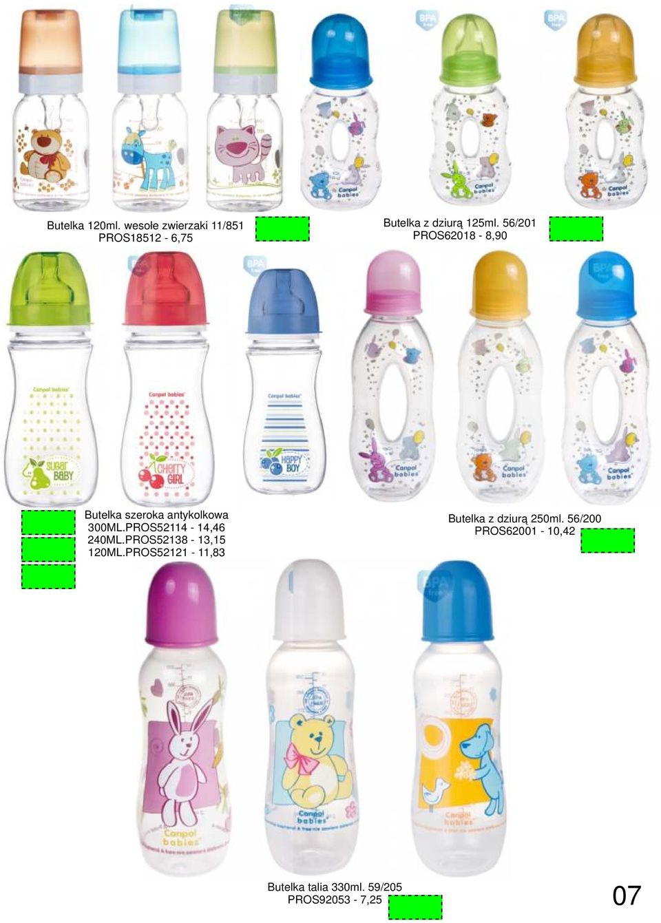 56/201 PROS62018-8,90 Butelka szeroka antykolkowa 300ML.